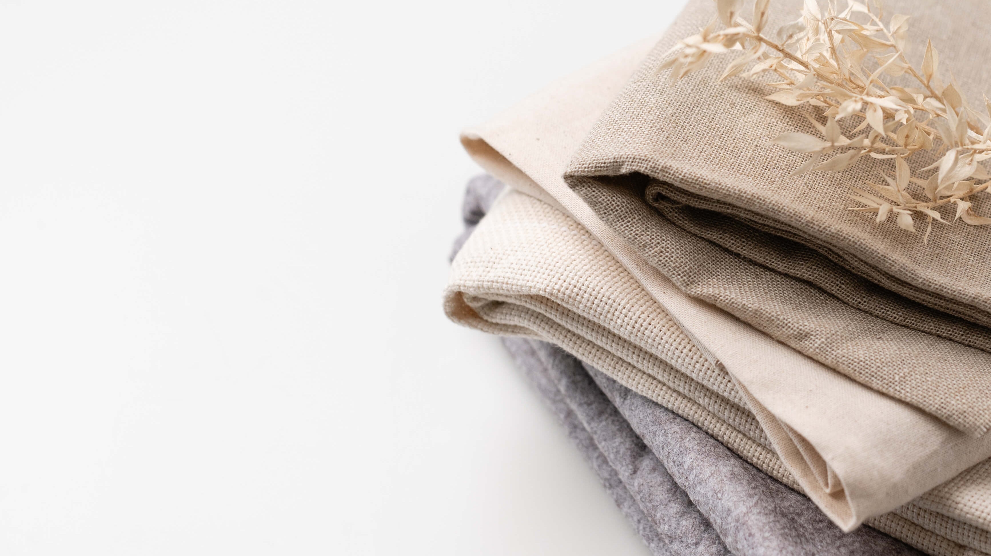 Bundle of different punch needle fabrics