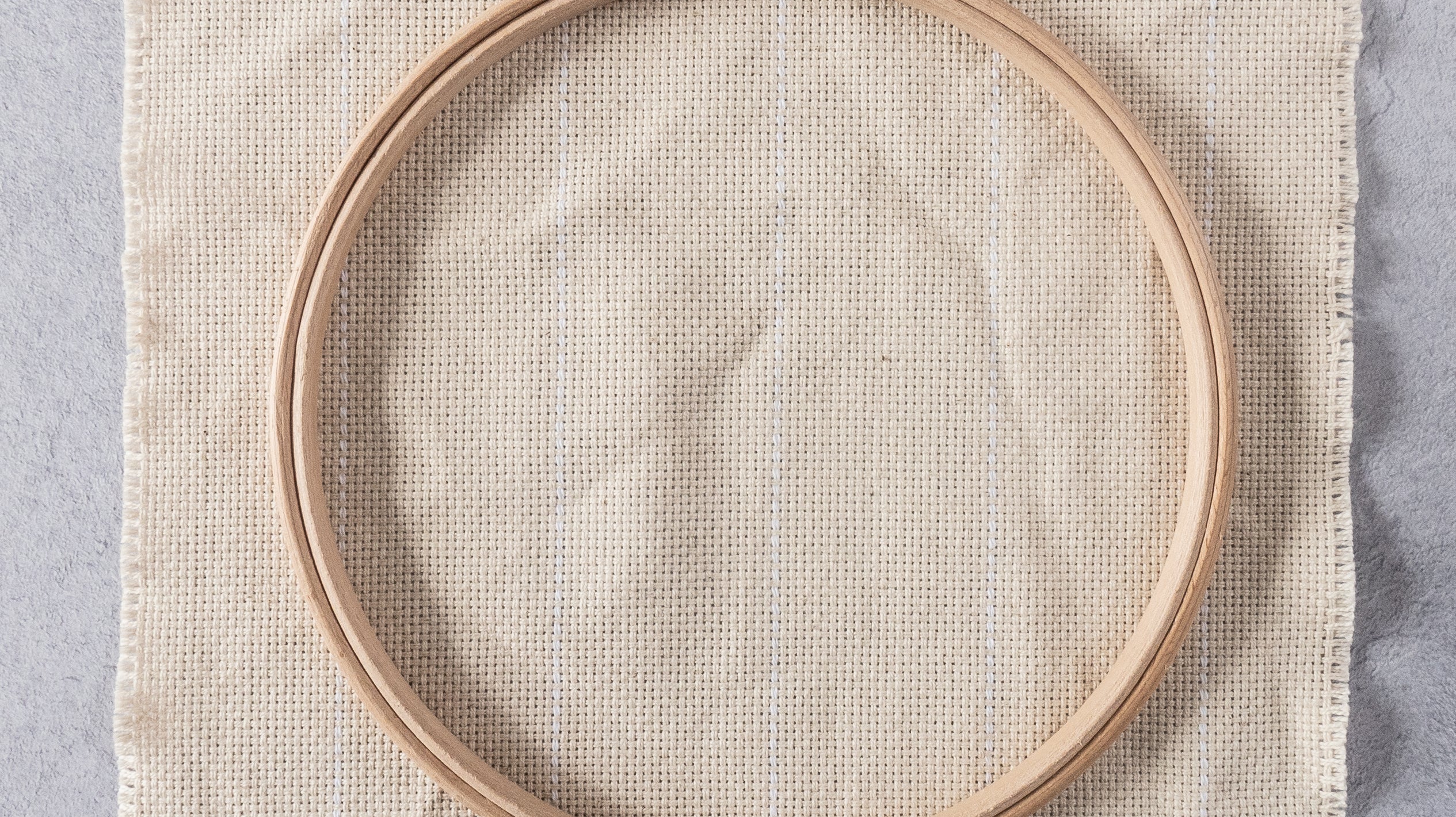 Embroidery hoop and monks cloth for punch needle