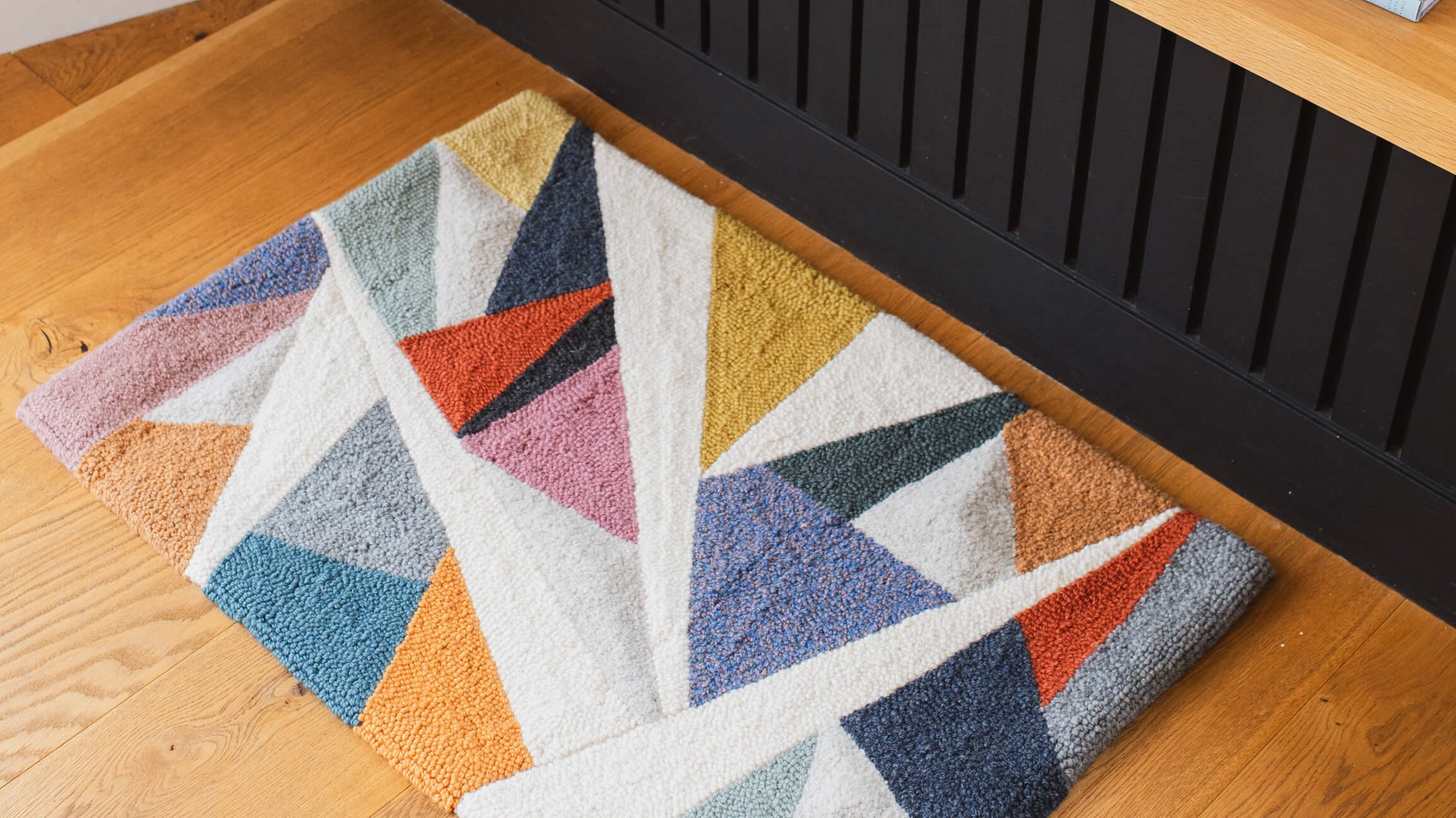 Punch needle rug by Sara Moore of Whole Punching, Certified Oxford Punch Needle teacher