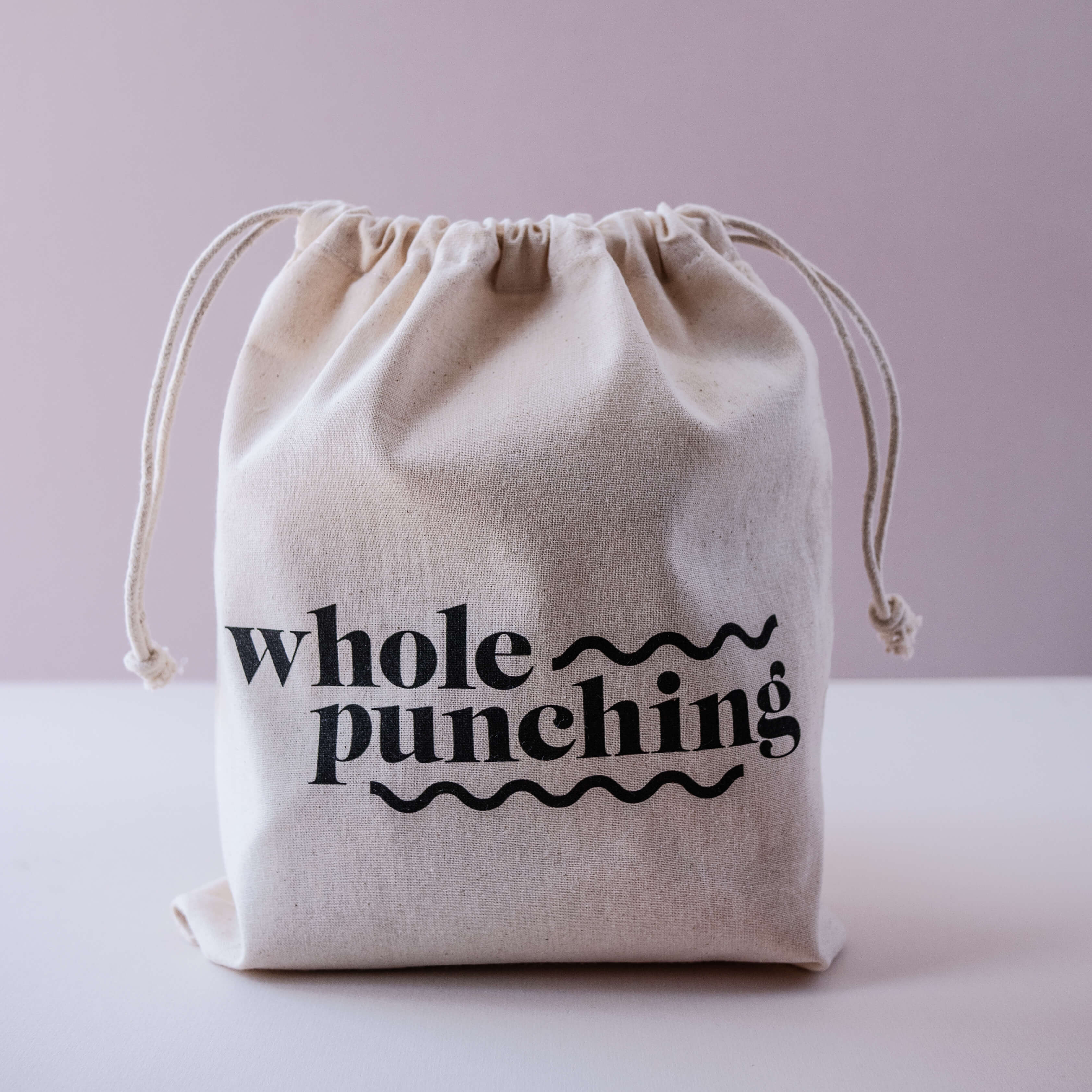 whole punching canvas project bag