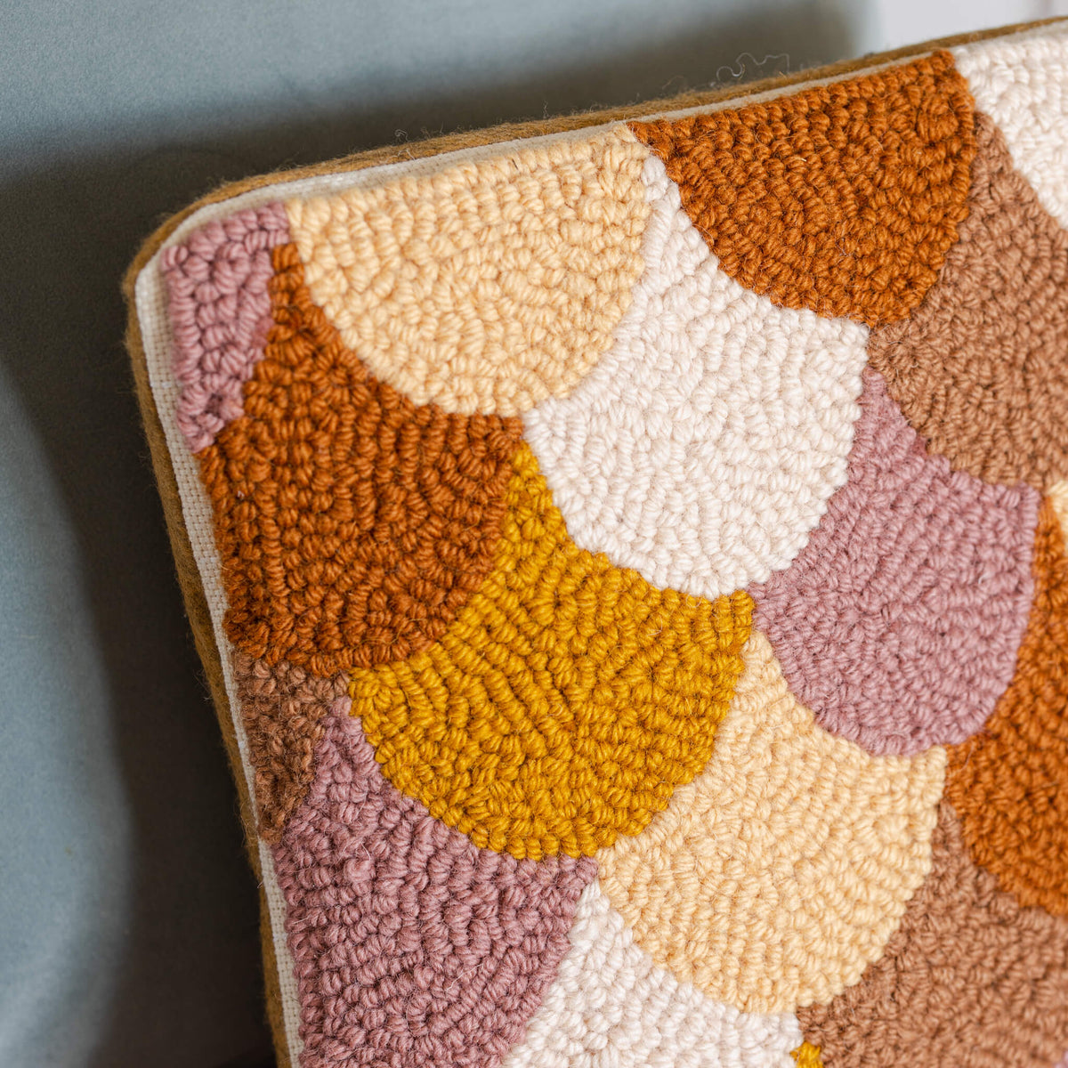 Autumnal Scallop beginner punch needle cushion kit Whole Punching