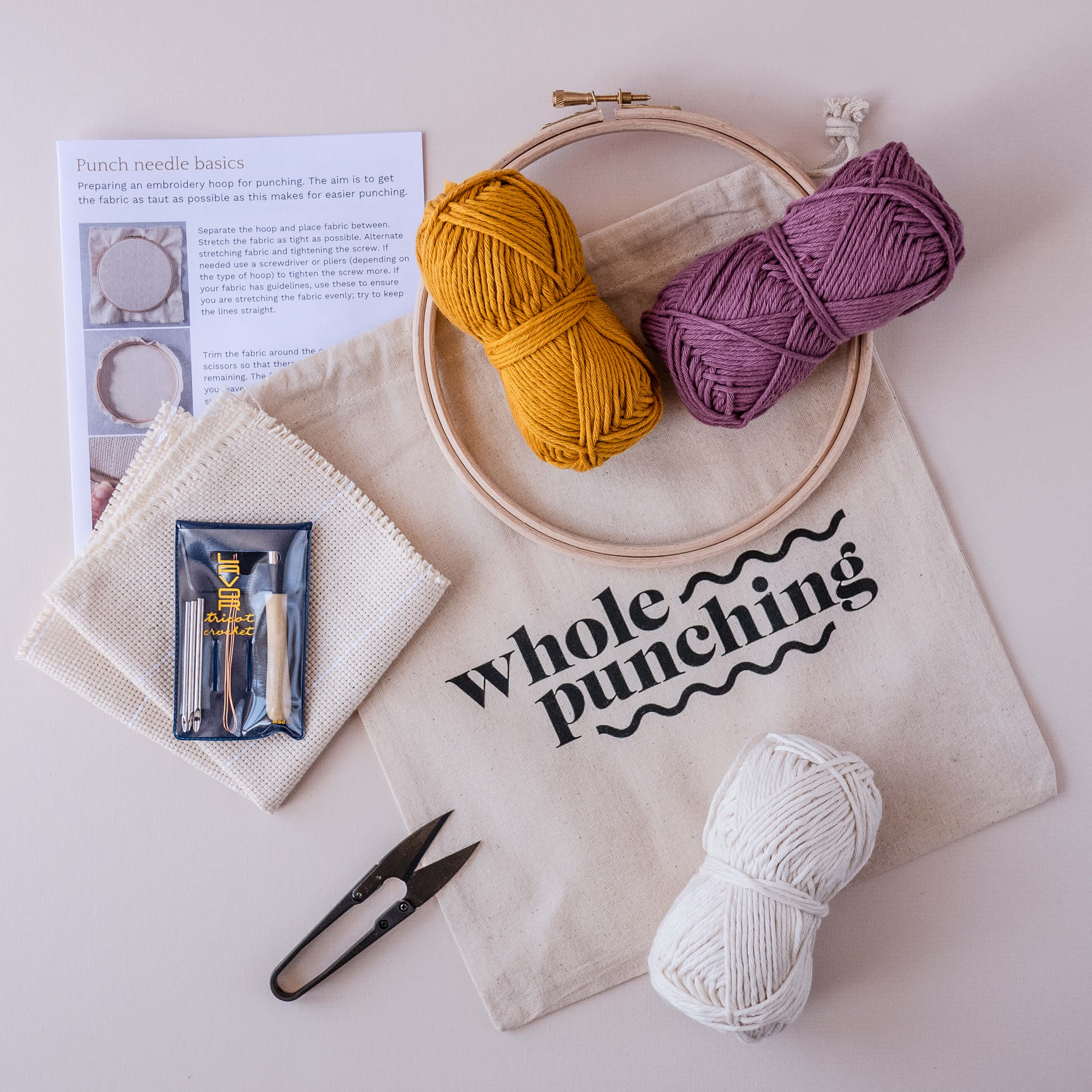 diy punch needle kit with lavor fine punch needle & summer palette