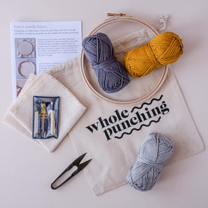 diy punch needle kit with lavor fine punch needle & winter palette
