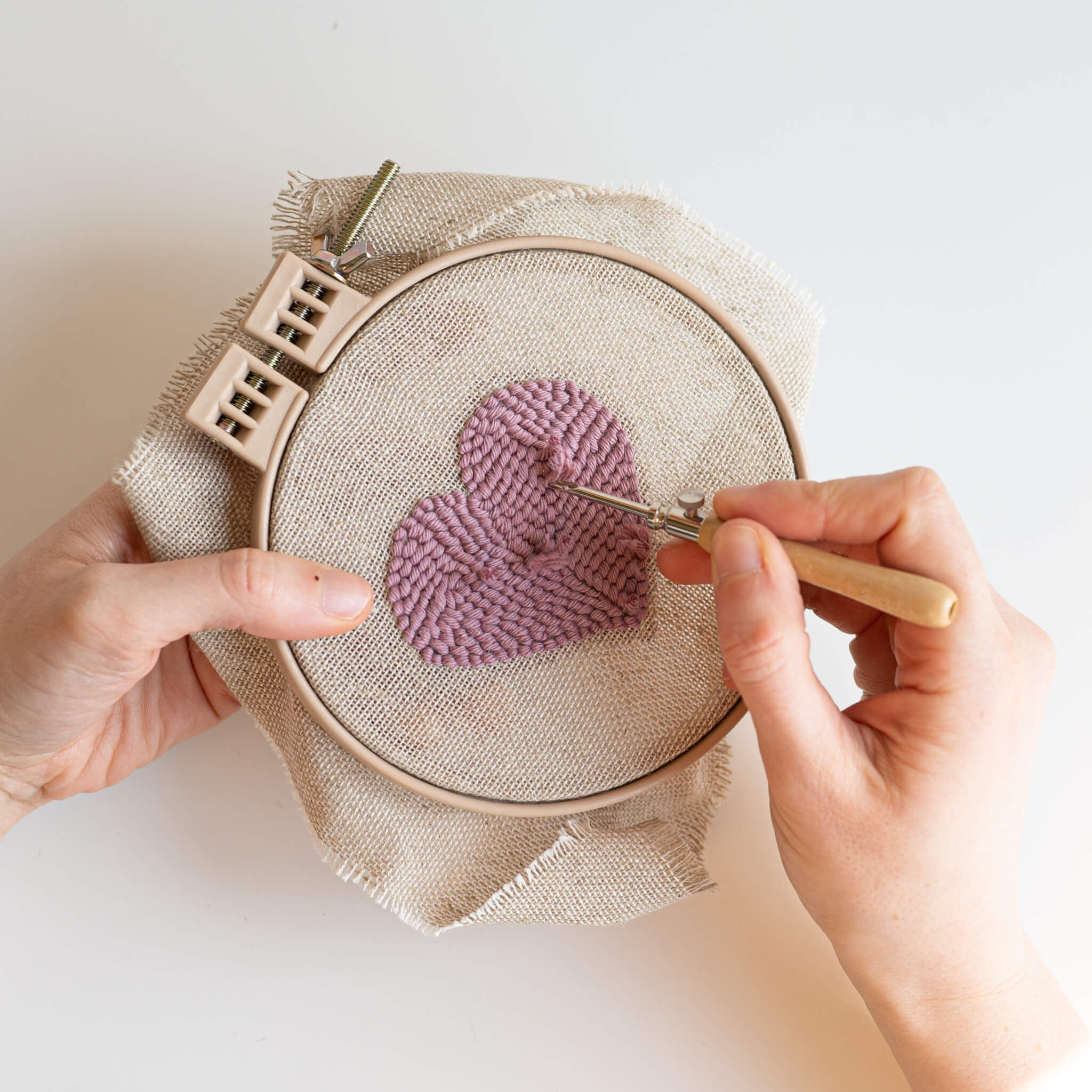 Free PDF punch needle valentine's heart pattern