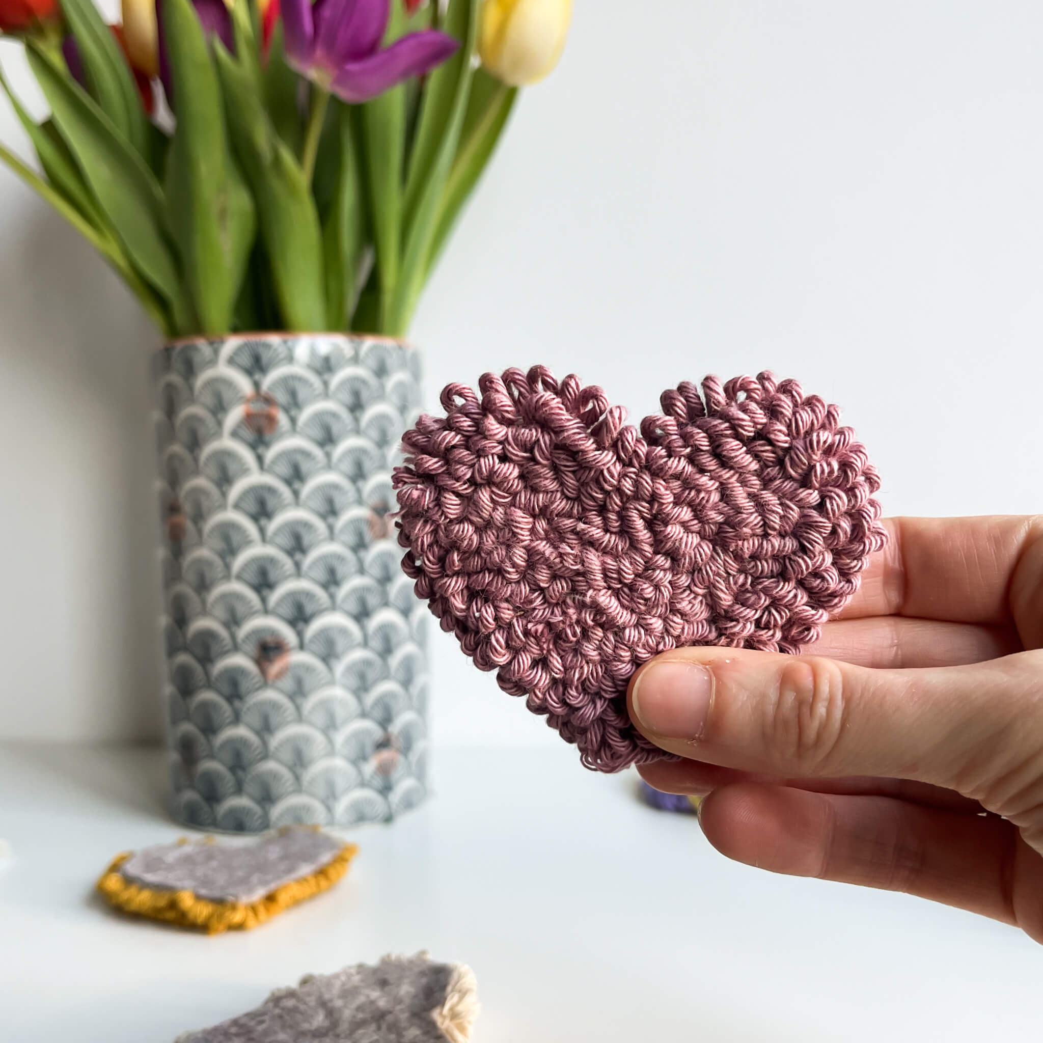 Free PDF punch needle valentine's heart pattern