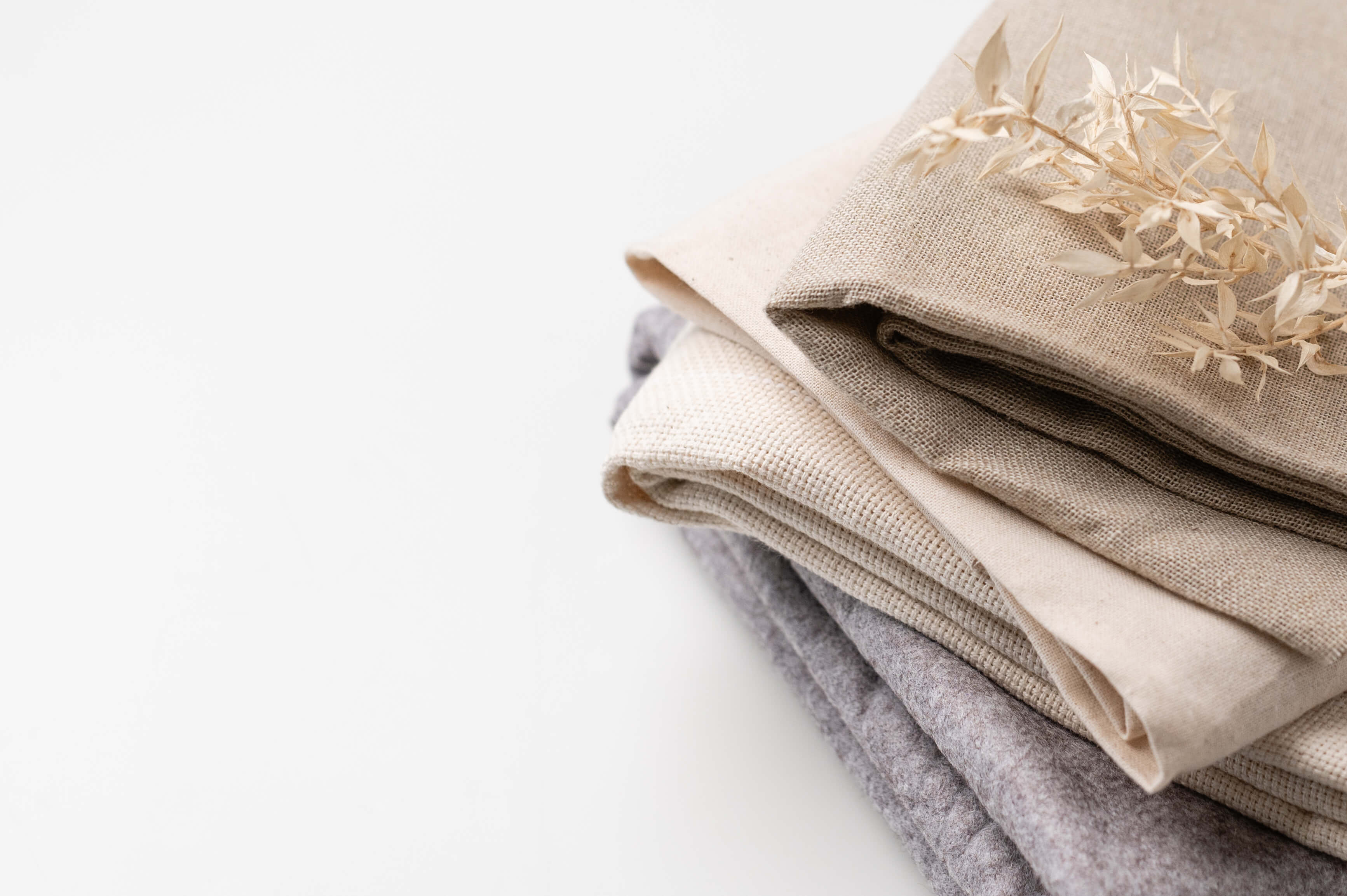 Bundle of different punch needle fabrics