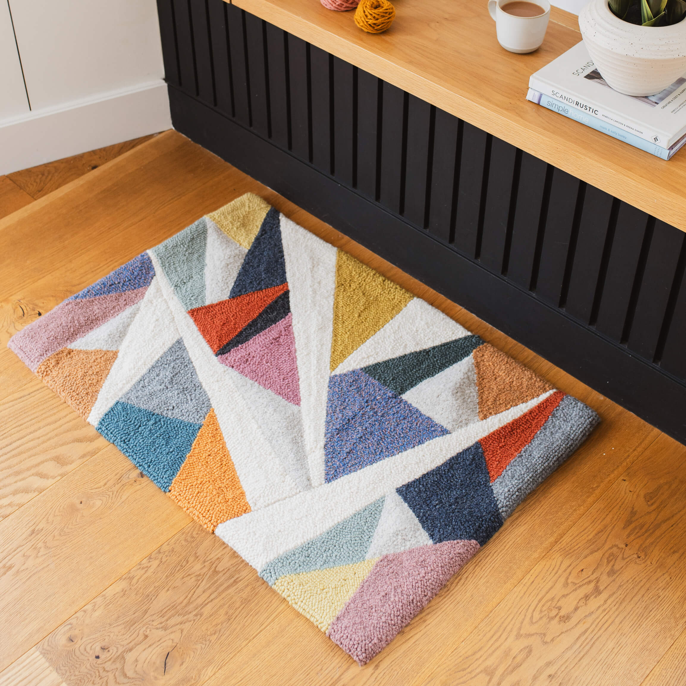 Punch needle rug by Sara Moore of Whole Punching, Certified Oxford Punch Needle teacher