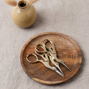 Gold stork embroidery scissors