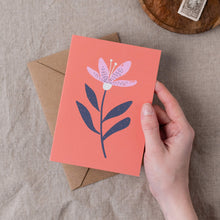 Load image into Gallery viewer, Orange floral greeting card