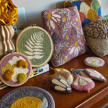 Load image into Gallery viewer, whole punching finished punch needle projects on display