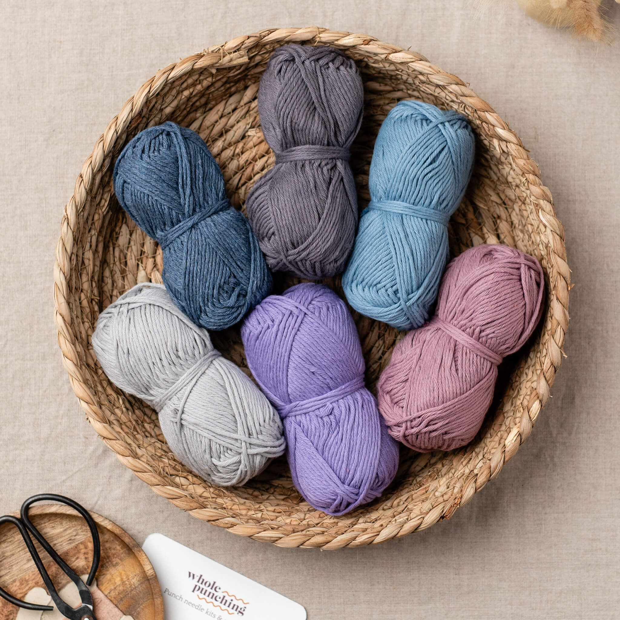Cool tones 100 cotton aran yarn palette 300g Whole Punching