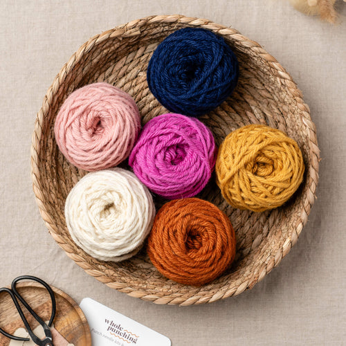 100% wool chunky rug yarn palette