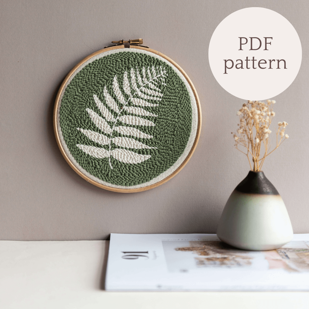 PDF pattern - Fern punch needle hoop – Whole Punching