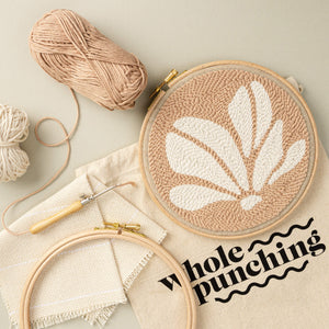 magnolia beginner punch needle hoop wall hanging kit