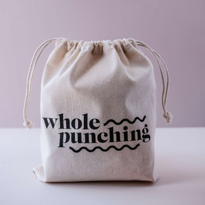 whole punching canvas project bag