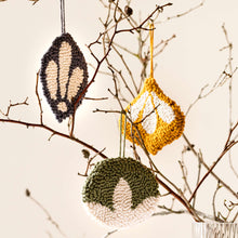Load image into Gallery viewer, Classic punch needle bauble decorations handing from a twig tree