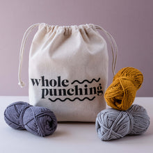 Load image into Gallery viewer, Whole punching canvas bag with winter palette
