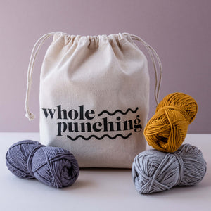 Whole punching canvas bag with winter palette