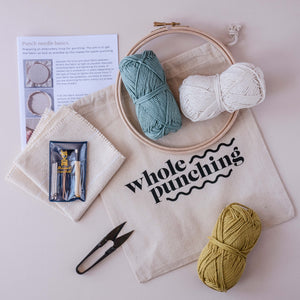 diy punch needle kit with lavor fine punch needle & spring palette