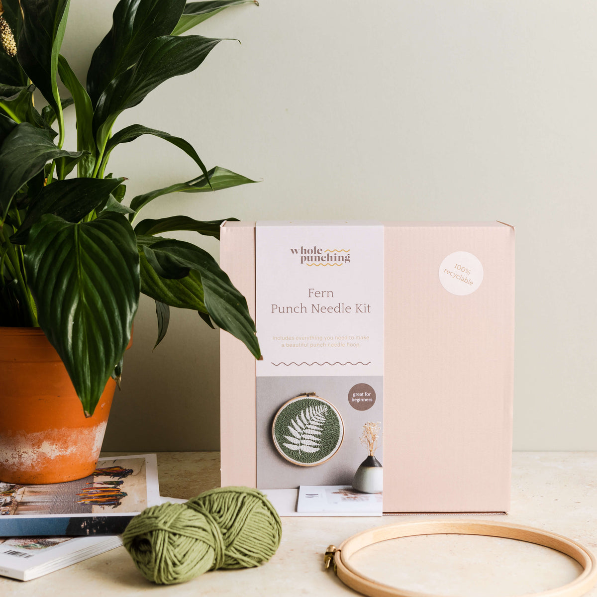 Fern beginner punch needle kit – Whole Punching