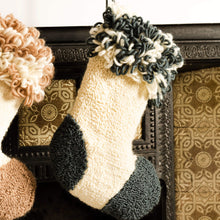 Load image into Gallery viewer, Punch needle stockings hanging from a fireplace
