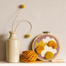 Load image into Gallery viewer, Daisies intermediate punch needle / tufting kit and video tutorial